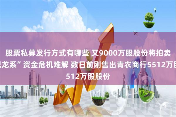 股票私募发行方式有哪些 又9000万股股份将拍卖！“巴龙系”资金危机难解 数日前刚售出青农商行5512万股股份